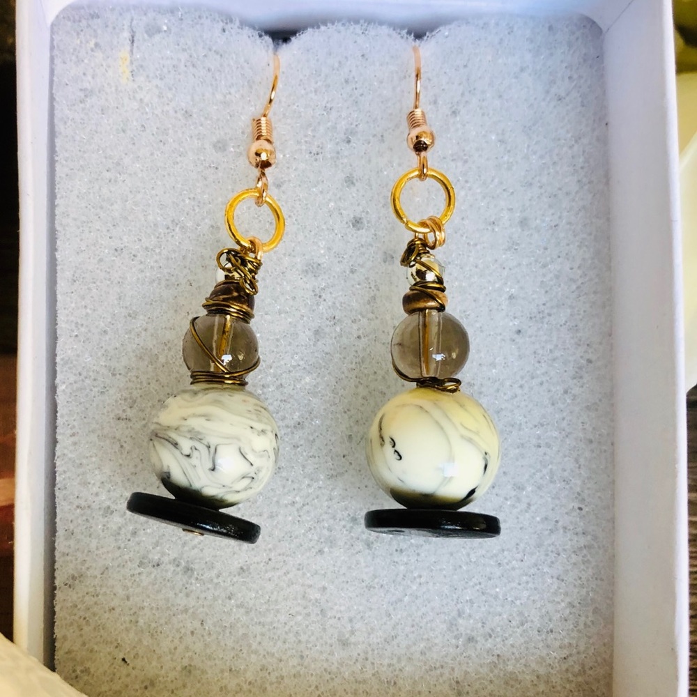 Handmade Boho Style Beaded Drop Earrings